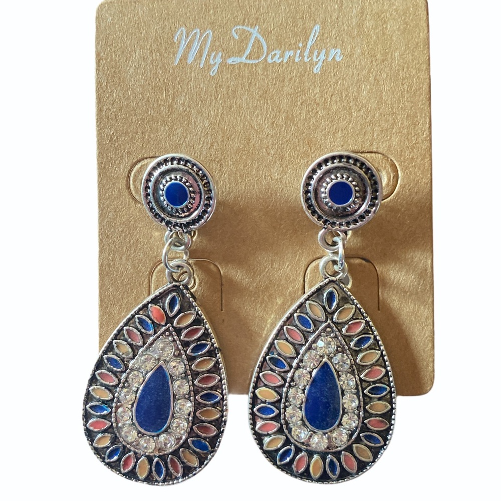 Women sterling silver dangling earrings, handmade